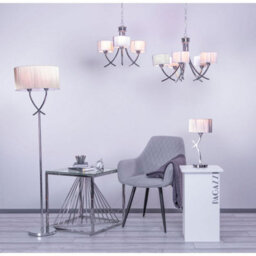 Pagazzi Lighting Pagazzi Justina Polished Chrome Wall Light With Silver String Shade - thumbnail 2