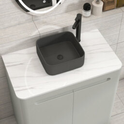Royal Bathrooms Venice 800mm Dove Grey Freestanding Bathroom Countertop Vanity Unit 2 Door With Art Square Basin - thumbnail 6