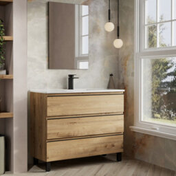 Banyetti Vatilla 1000mm Floorstanding Vanity Unit With Lira Basin - Ostippo Oak - thumbnail 2