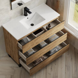 Banyetti Vatilla 1000mm Floorstanding Vanity Unit With Lira Basin - Ostippo Oak - thumbnail 4