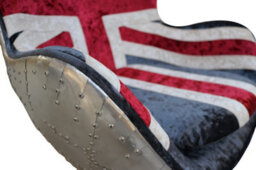 Union Jack Aviator Retro Swivel Egg Chair In Soft Real Velvet - thumbnail 4