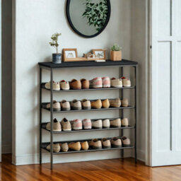 FURNOLD 4-Tier Hallway Shoe Rack Storage With Fabric Shelves