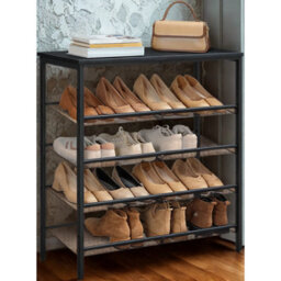 FURNOLD 4-Tier Hallway Shoe Rack Storage With Fabric Shelves - thumbnail 4