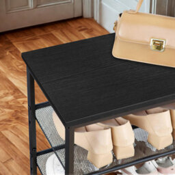FURNOLD 4-Tier Hallway Shoe Rack Storage With Fabric Shelves - thumbnail 5