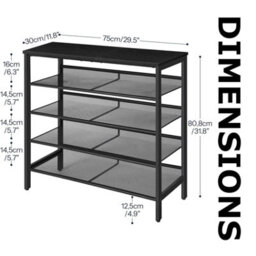 FURNOLD 4-Tier Hallway Shoe Rack Storage With Fabric Shelves - thumbnail 9