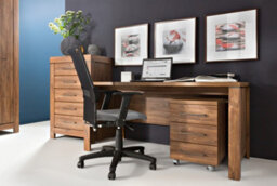Impact Furniture Study Home Office Furniture Set Large Desk + Mobile Pedestal Drawer Oak Effect Gent