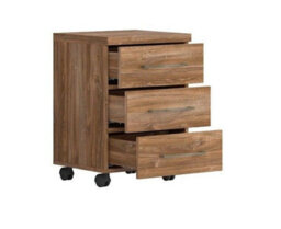 Impact Furniture Study Home Office Furniture Set Large Desk + Mobile Pedestal Drawer Oak Effect Gent - thumbnail 7