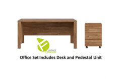 Impact Furniture Study Home Office Furniture Set Large Desk + Mobile Pedestal Drawer Oak Effect Gent - thumbnail 2
