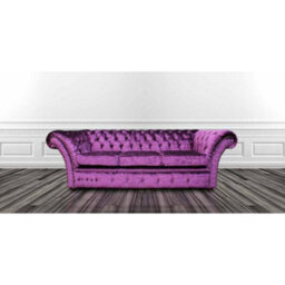 Chesterfield 3 Seater Sofa Boutique Crush Purple Velvet Fabric In Balmoral Style