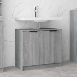 Berkfield Classic Bathroom Cabinet Grey Sonoma 64.5X33.5X59 Cm Engineered Wood - thumbnail 2