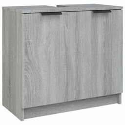 Berkfield Classic Bathroom Cabinet Grey Sonoma 64.5X33.5X59 Cm Engineered Wood - thumbnail 1