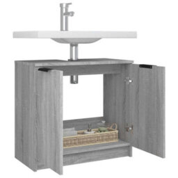 Berkfield Classic Bathroom Cabinet Grey Sonoma 64.5X33.5X59 Cm Engineered Wood - thumbnail 6