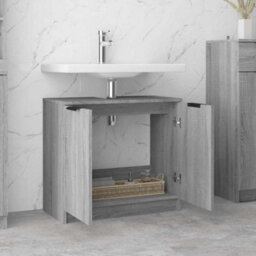 Berkfield Classic Bathroom Cabinet Grey Sonoma 64.5X33.5X59 Cm Engineered Wood - thumbnail 4