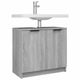 Berkfield Classic Bathroom Cabinet Grey Sonoma 64.5X33.5X59 Cm Engineered Wood - thumbnail 5