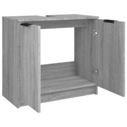Berkfield Classic Bathroom Cabinet Grey Sonoma 64.5X33.5X59 Cm Engineered Wood - thumbnail 9