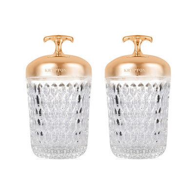 Krypton Pair Of 2 Rechargeable Table Lamp 2 Hours 3 Stepless Dimming, Gold - image 1