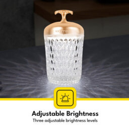 Krypton Pair Of 2 Rechargeable Table Lamp 2 Hours 3 Stepless Dimming, Gold - thumbnail 3