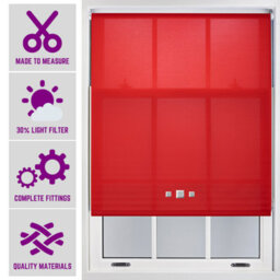 Chrome Triple Square Eyelet Daylight Roller Blind - (W)210Cm X (L)210Cm Red Blind From Furnished