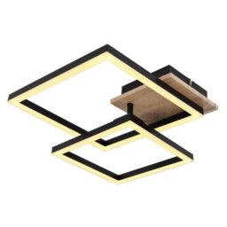 Luminosa Lighting Luminosa Bossy Twin Square Integrated Led Semi Flush Ceiling Light Matt Black 2X Led 3000K - thumbnail 5