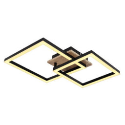 Luminosa Lighting Luminosa Bossy Twin Square Integrated Led Semi Flush Ceiling Light Matt Black 2X Led 3000K