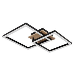 Luminosa Lighting Luminosa Bossy Twin Square Integrated Led Semi Flush Ceiling Light Matt Black 2X Led 3000K - thumbnail 2