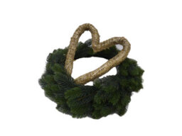 Decoris 30Cm Heart Straw Wreath Make Your Own Christmas Door Wreath Floral Craft Heart - thumbnail 4