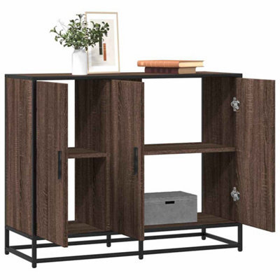 Berkfield Sideboard Brown Oak 94X35X76 Cm Engineered Wood - image 1
