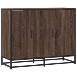 Berkfield Sideboard Brown Oak 94X35X76 Cm Engineered Wood - thumbnail 2