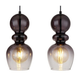 Luminosa Lighting Luminosa Clarity Bar Pendant Ceiling Light Matt Black Smoke Glass Shade 4X E27 - thumbnail 4