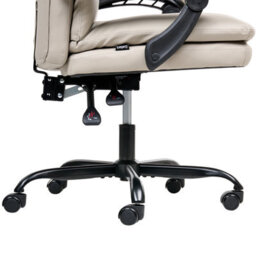 Wyld And Coco Aurora Executive Office Chair Beige Faux Leather, Height Adjustable, Reclining With Locking Position - thumbnail 9