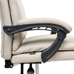 Wyld And Coco Aurora Executive Office Chair Beige Faux Leather, Height Adjustable, Reclining With Locking Position - thumbnail 7