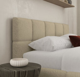 Ds Living Ovella Cubed Upholstered Boucle Latte Bed - thumbnail 3