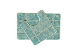 2Pc Luxury Orla Soft Non Slip Bath & Pedestal Mat - Sea Green