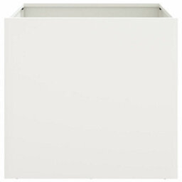 Berkfield Planters 2 Pcs White 49X47X46 Cm Steel - thumbnail 5
