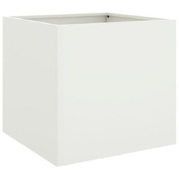 Berkfield Planters 2 Pcs White 49X47X46 Cm Steel - thumbnail 7