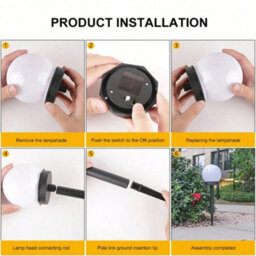 Set Of 6 Solar Globe Garden Stake Lights Outdoor - thumbnail 2