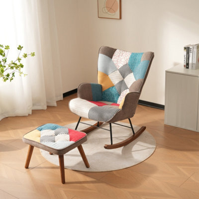 Btm Rocking Chairs, Leisure Chairs, Front And Rear Rocking Chairs With Splicing, Living Room Chairs, Leisure Chairs With Footrest - image 1