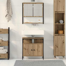 Walplus Bathroom Furniture Set With Storage 2 Pcs Brown 60 X 30 X 60 Cm - thumbnail 4