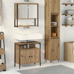 Walplus Bathroom Furniture Set With Storage 2 Pcs Brown 60 X 30 X 60 Cm - thumbnail 1
