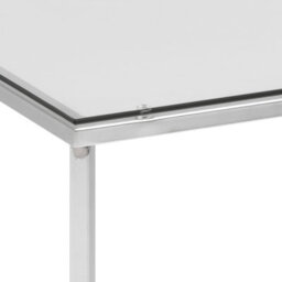 Furniture To Go Cross Square Metal Side Table With Glass Top - thumbnail 4
