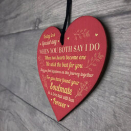 Red Ocean Wedding Day Gift For Couple Wooden Heart Husband Wife Gift For Couple Keepsake - thumbnail 7