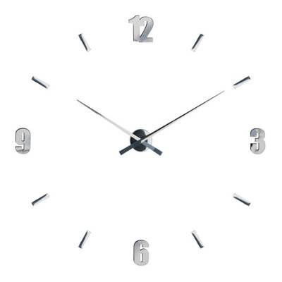 Orsina Mirrored Wall Clock, Black Diy Wall Clock With Sleek Numbers, Mirror Finish Modern Clock For Wall Display