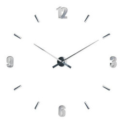 Orsina Mirrored Wall Clock, Black Diy Wall Clock With Sleek Numbers, Mirror Finish Modern Clock For Wall Display