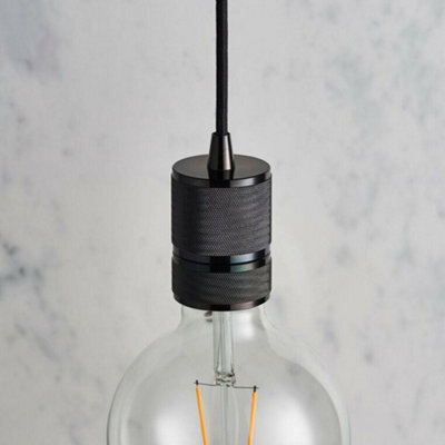 Hanging Ceiling Pendant Light & Rose Kit Black Chrome Industrial Adjustable Lamp - image 1
