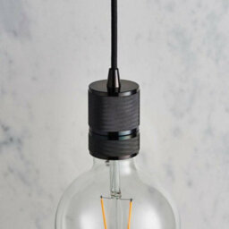 Hanging Ceiling Pendant Light & Rose Kit Black Chrome Industrial Adjustable Lamp - thumbnail 1