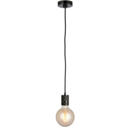 Hanging Ceiling Pendant Light & Rose Kit Black Chrome Industrial Adjustable Lamp - thumbnail 3