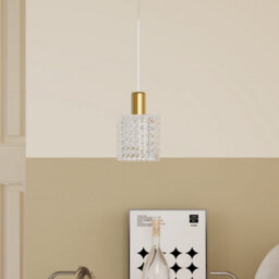 Living And Home Modern Iron Chandelier With Glass Shade, Brass Light Pendant Hanging Light For Kitchen Islands, E27 Base, Bulb Not Included - thumbnail 2