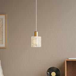 Living And Home Modern Iron Chandelier With Glass Shade, Brass Light Pendant Hanging Light For Kitchen Islands, E27 Base, Bulb Not Included - thumbnail 3
