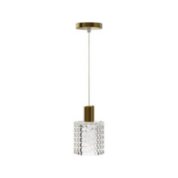 Living And Home Modern Iron Chandelier With Glass Shade, Brass Light Pendant Hanging Light For Kitchen Islands, E27 Base, Bulb Not Included - thumbnail 4