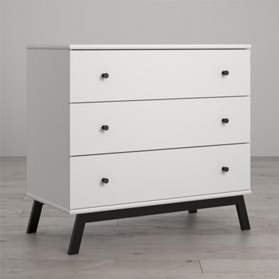 Dorel Lark Urban 3 Drawer Dresser With Topper White Grey - image 1